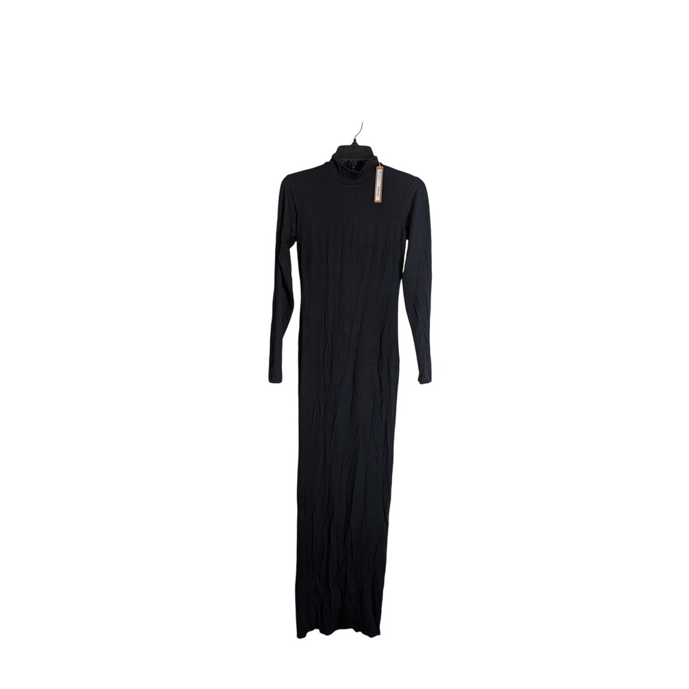 SKIMS Smooth Layers Turtleneck Long Dress Obsidian Black DS-DRS-10295W Small NWT